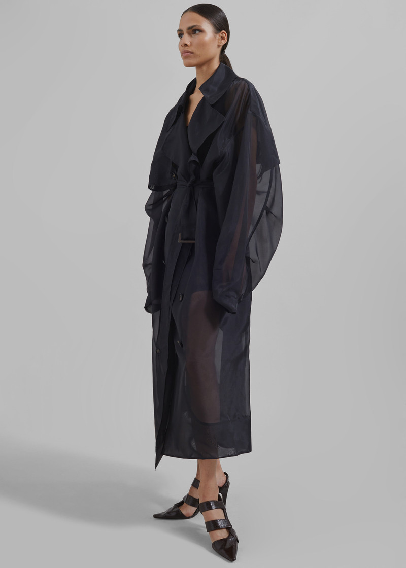 Mavis Oversized Sheer Trench - Black 8