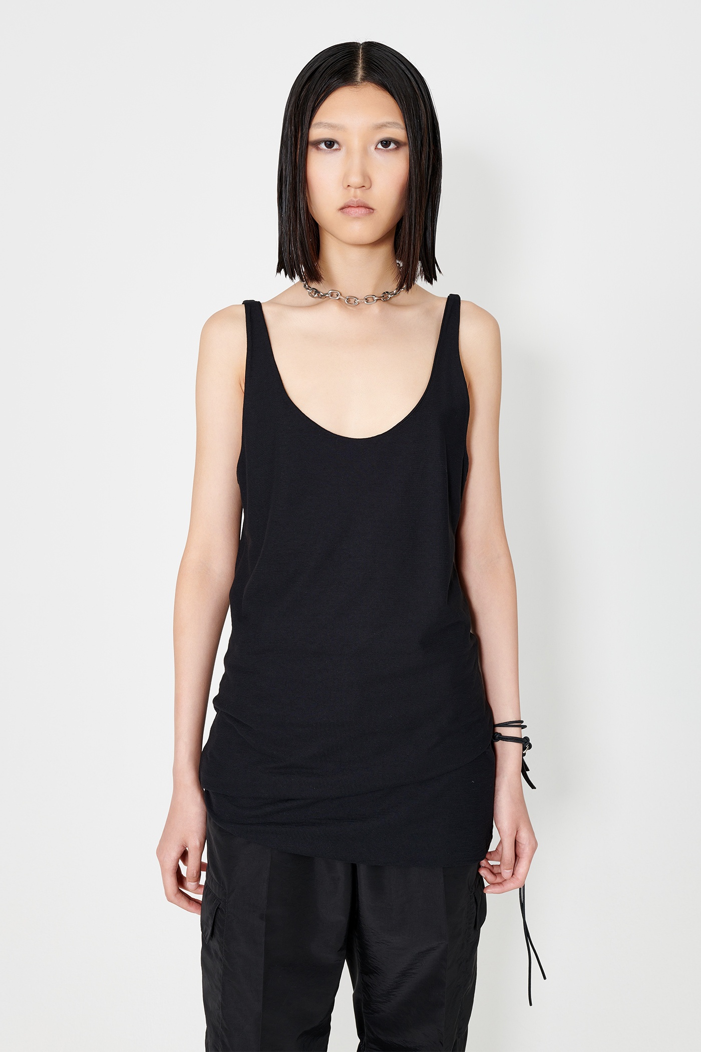 Tank Dress Black Dry Crepe - 3