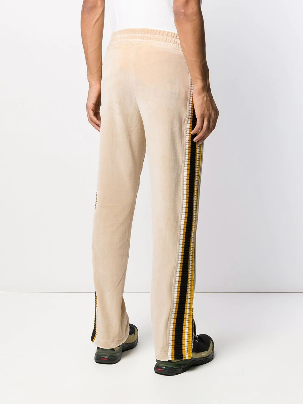 zip-detailed striped track pants - 5