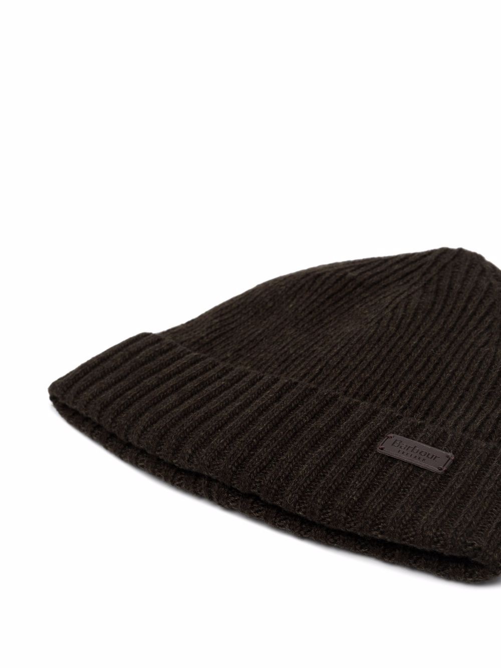 logo-patch knitted beanie - 2