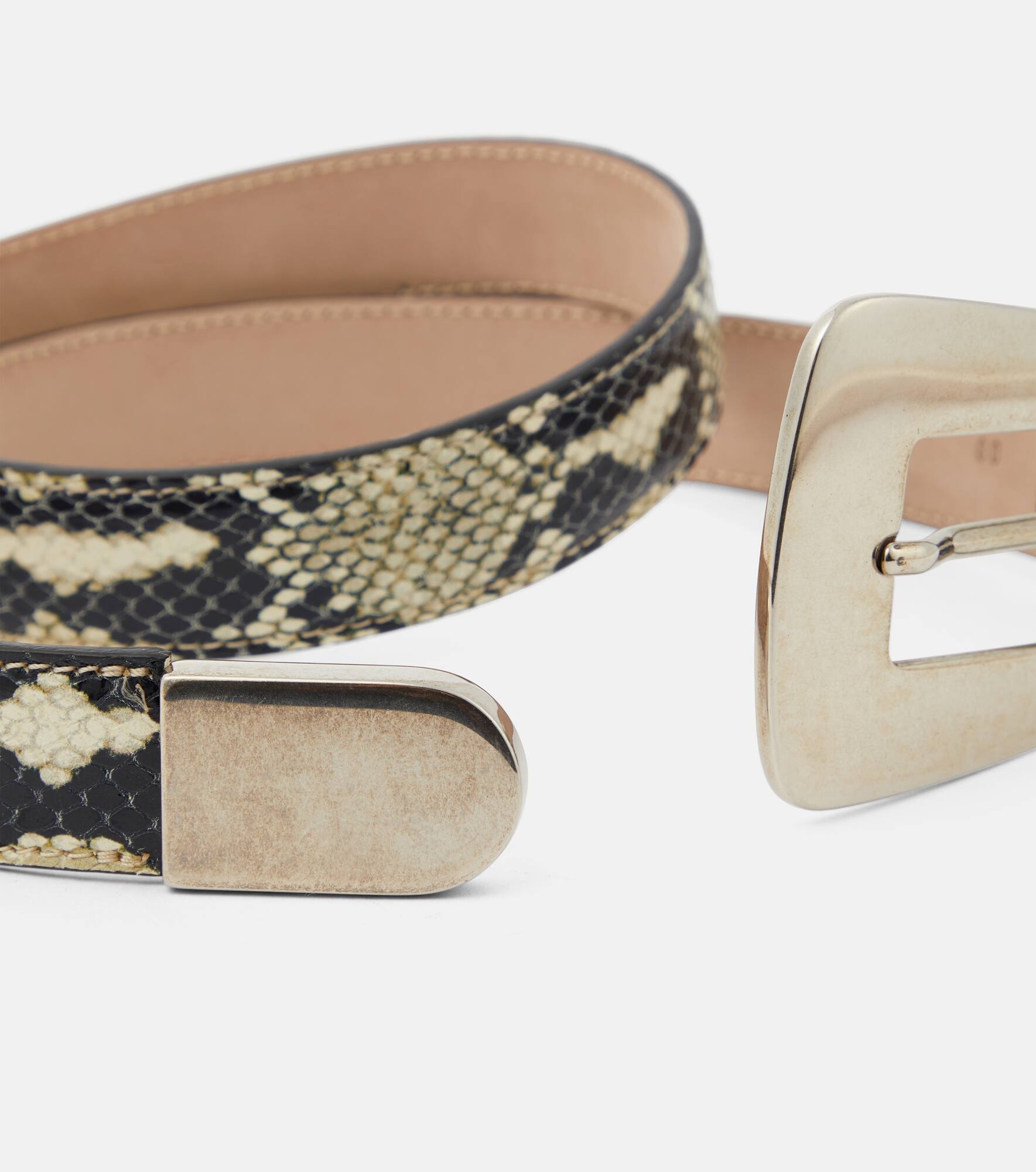 Lucca snake-effect leather belt - 3