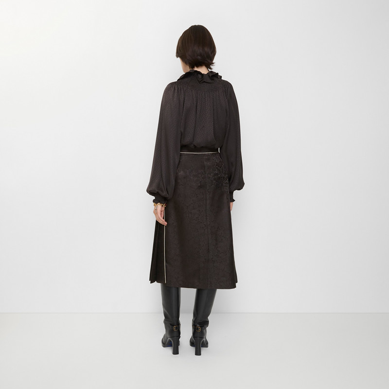 Sunflower Pleated Silk Skirt 3
