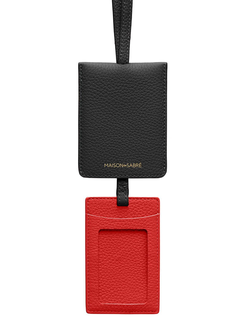 Leather ID Lanyard Holder - Rouge Noir 6