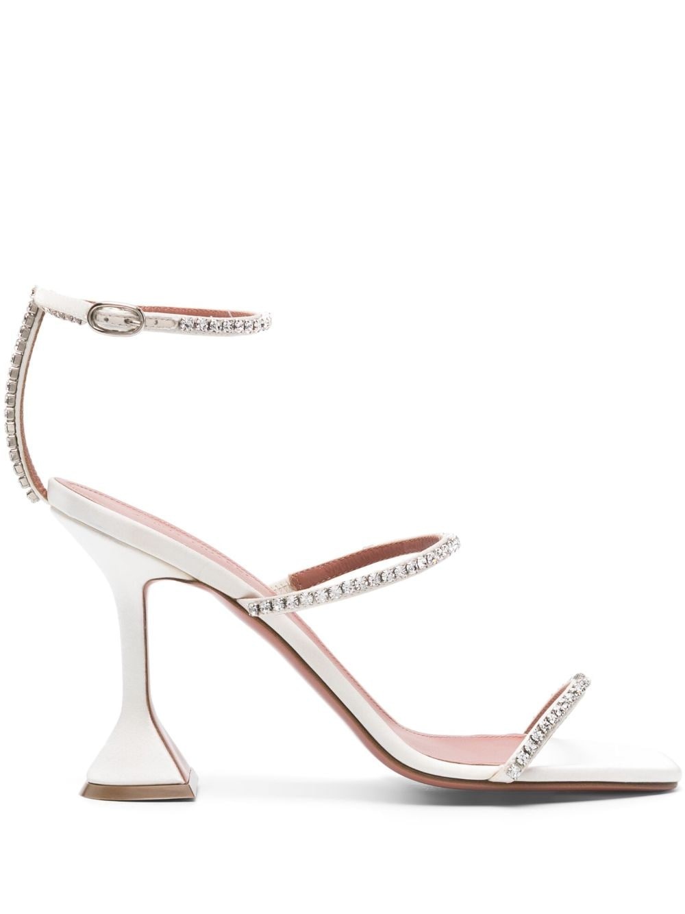 Gilda 95mm crystal leather sandals - 1
