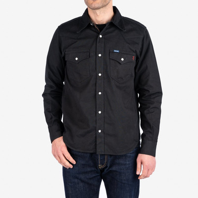 Iron Heart IHSH-394-BLK 7oz Fatigue Cloth Western Shirt - Black outlook