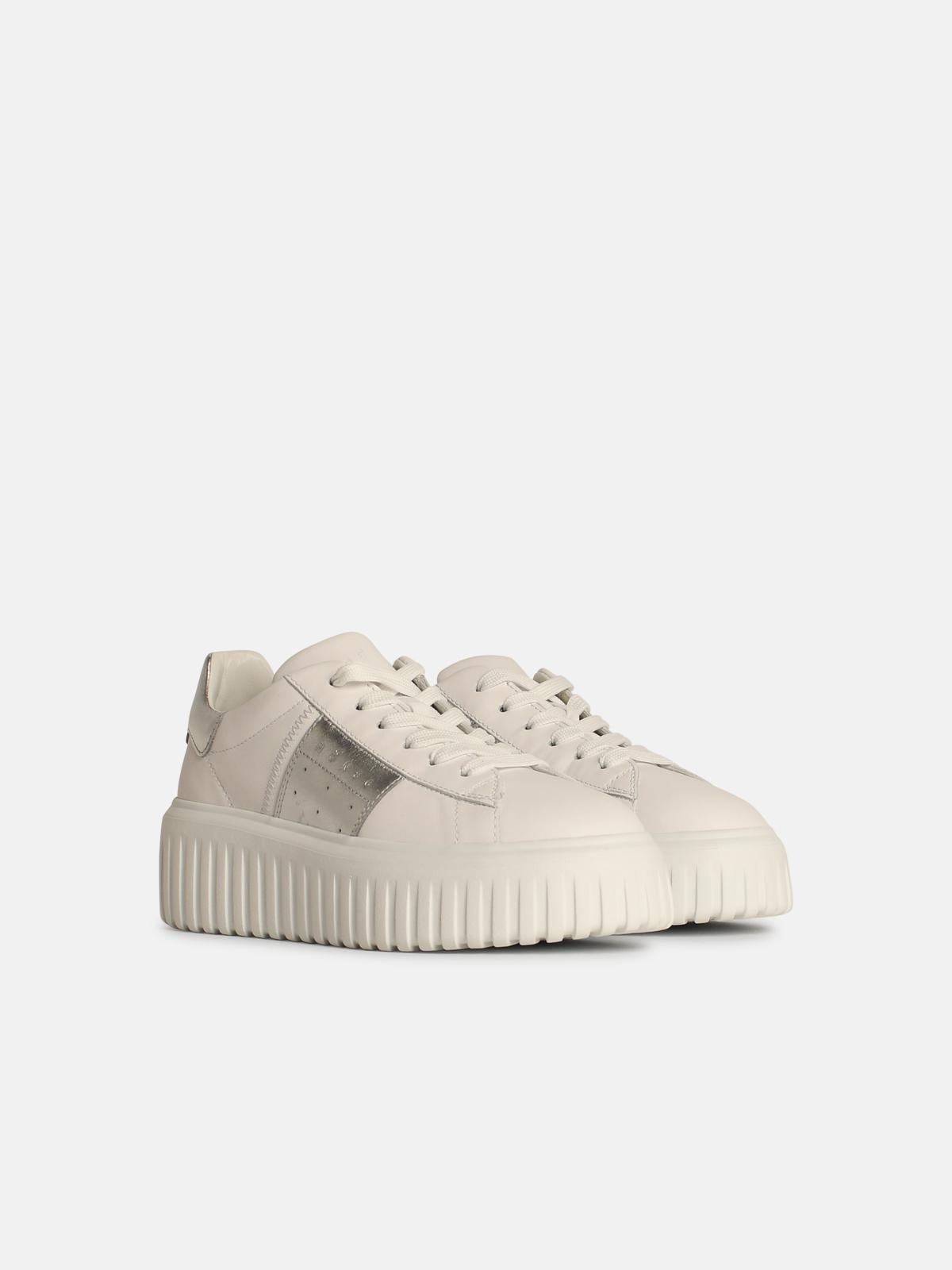 'H645' WHITE LEATHER SNEAKERS - 2