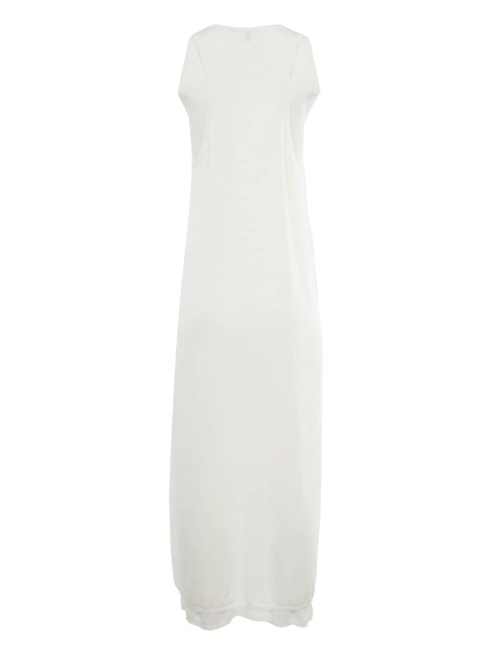 layered fine-knit maxi dress - 2