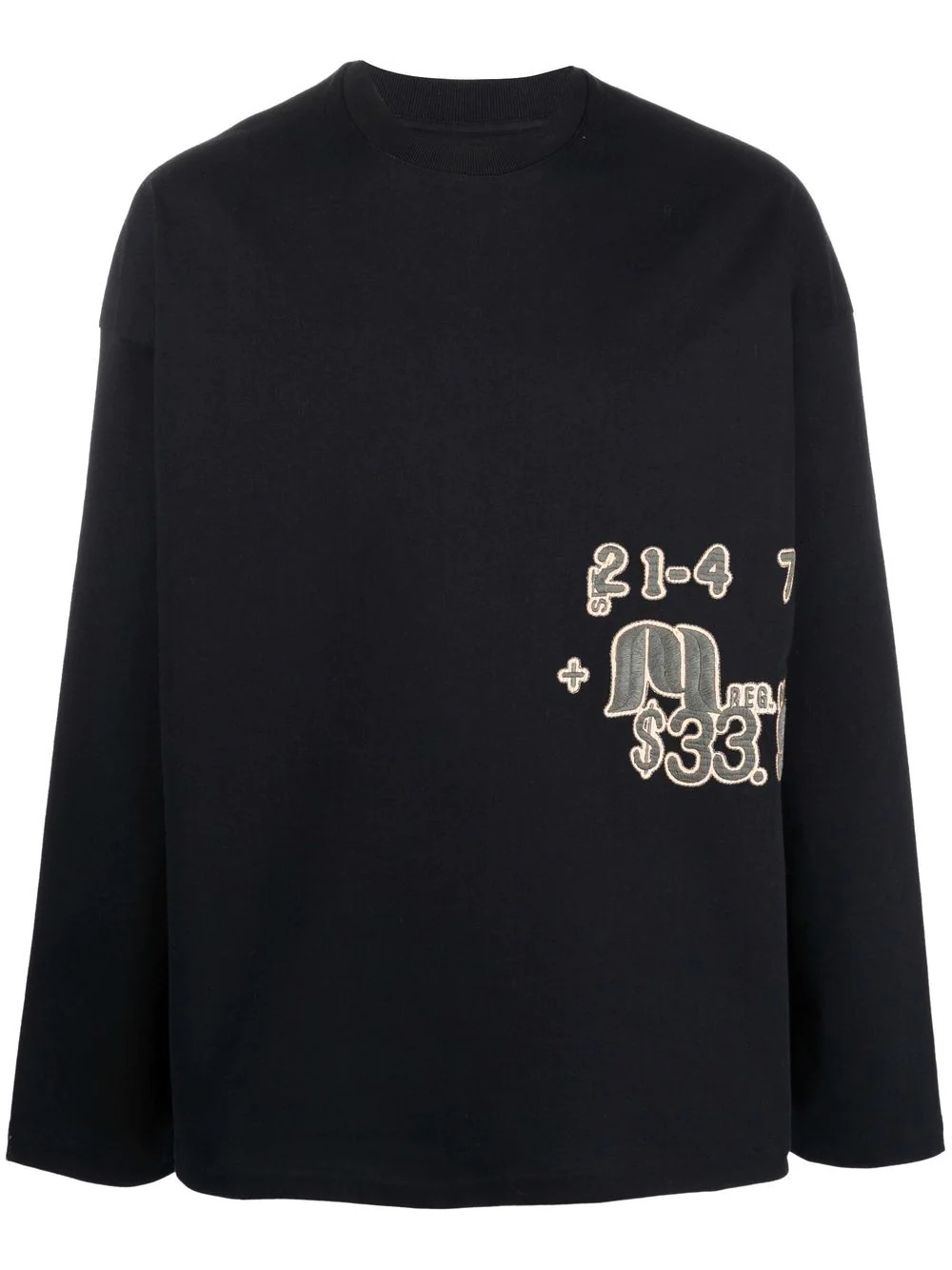 embroidered long sleeve sweatshirt - 1