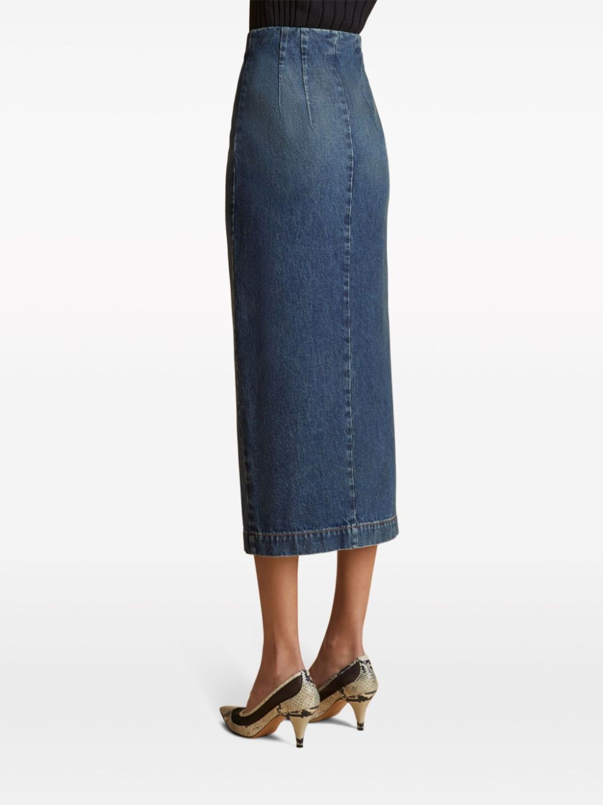 Blue Ruly Denim Midi Skirt - 4