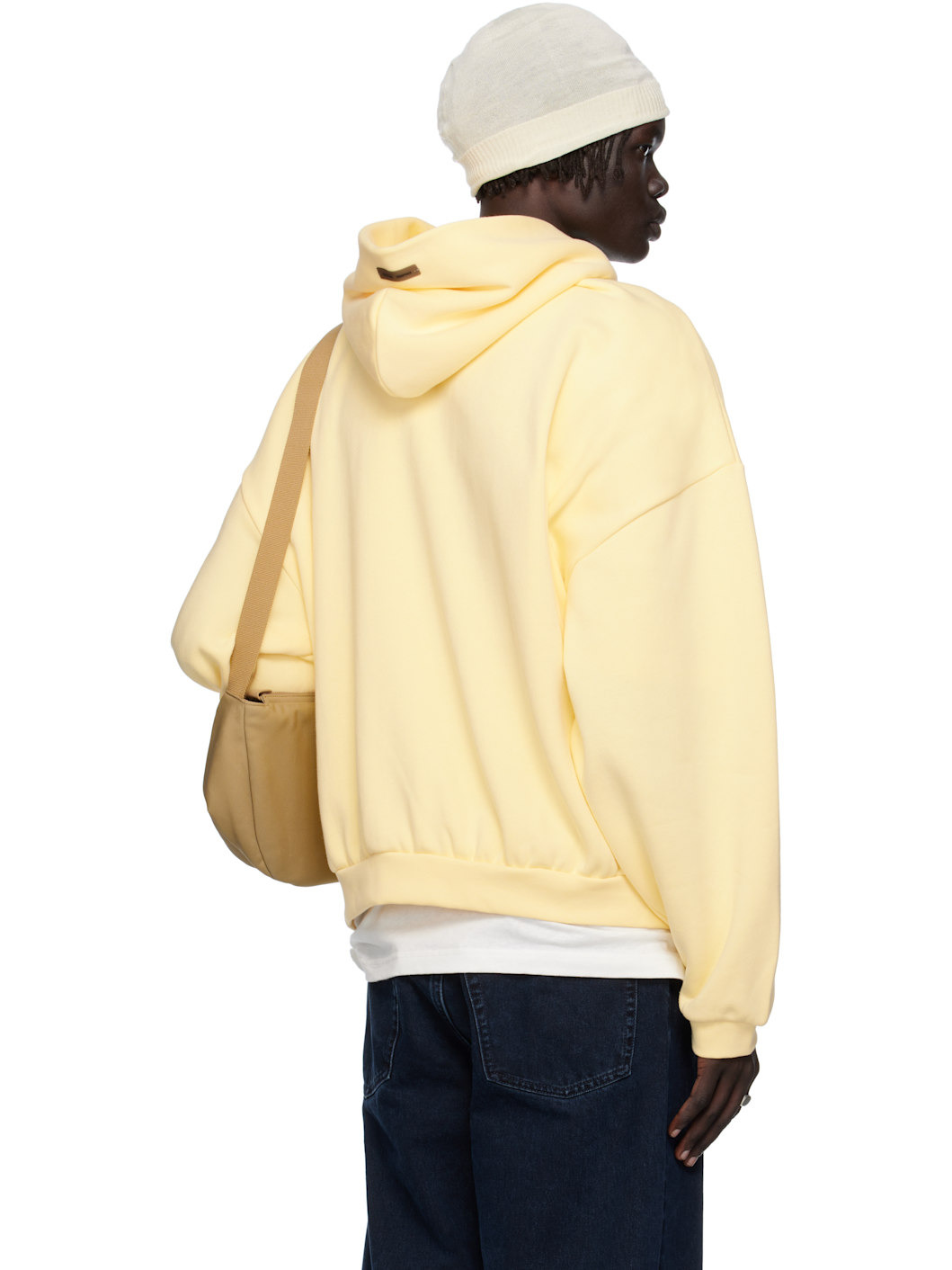 Yellow 90s Fit Fleece Hoodie - 3