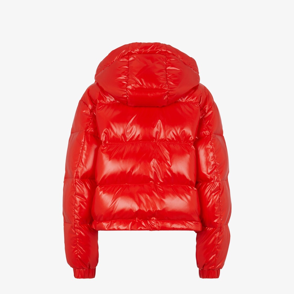 Shiny red nylon down jacket - 2