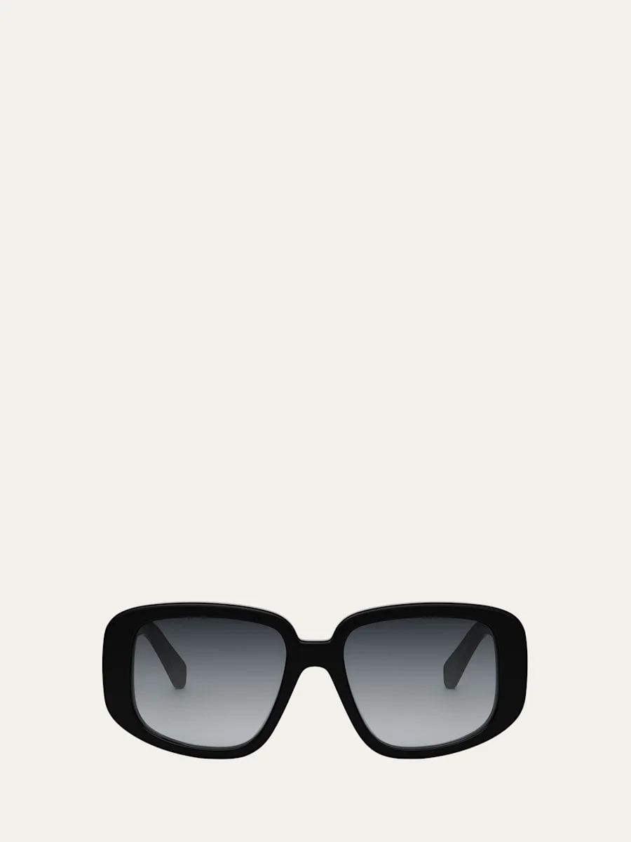 Bold 3 Dots Acetate Shield Sunglasses - 1