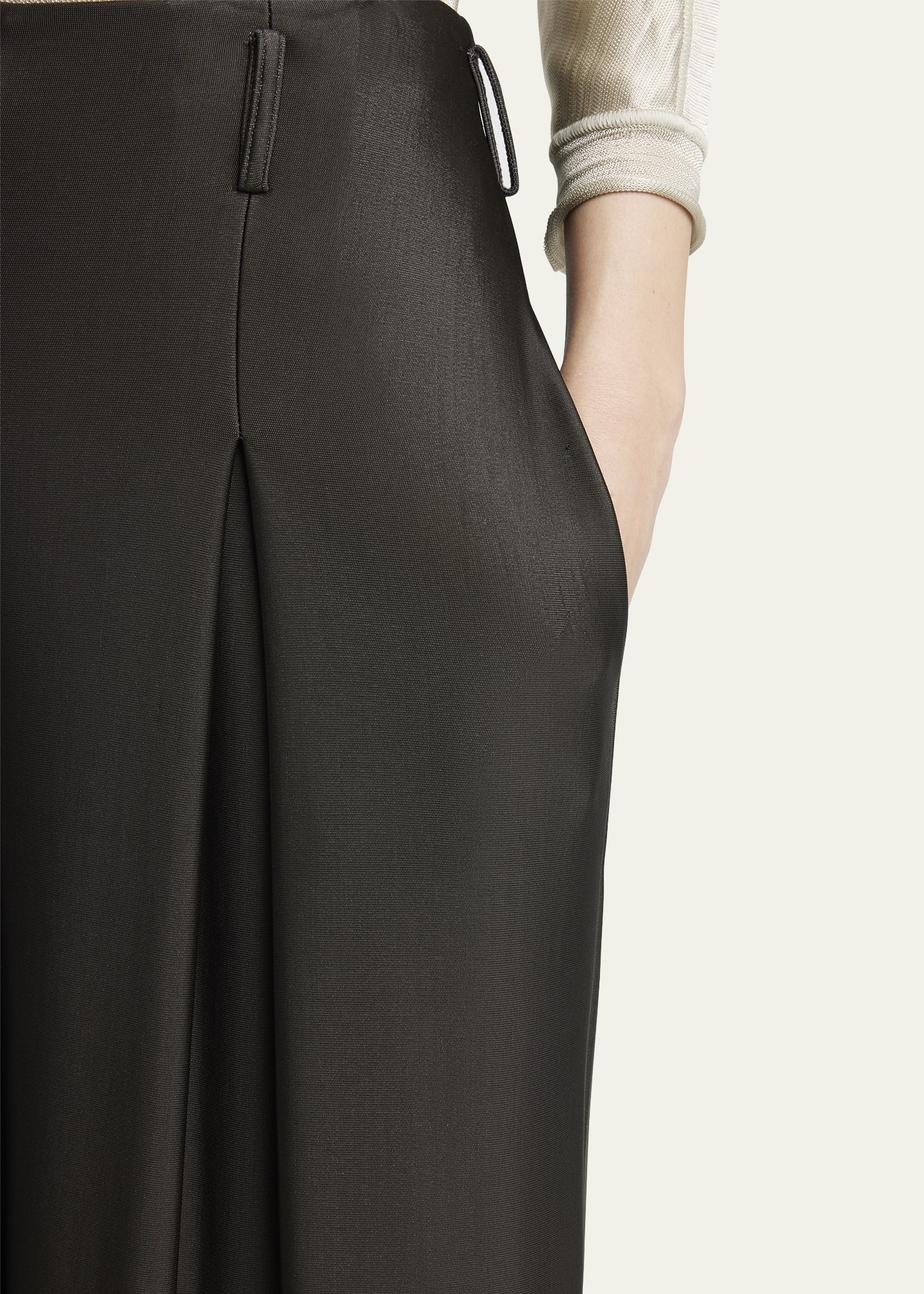 Double Jersey Flowy Pleated Trousers - 5