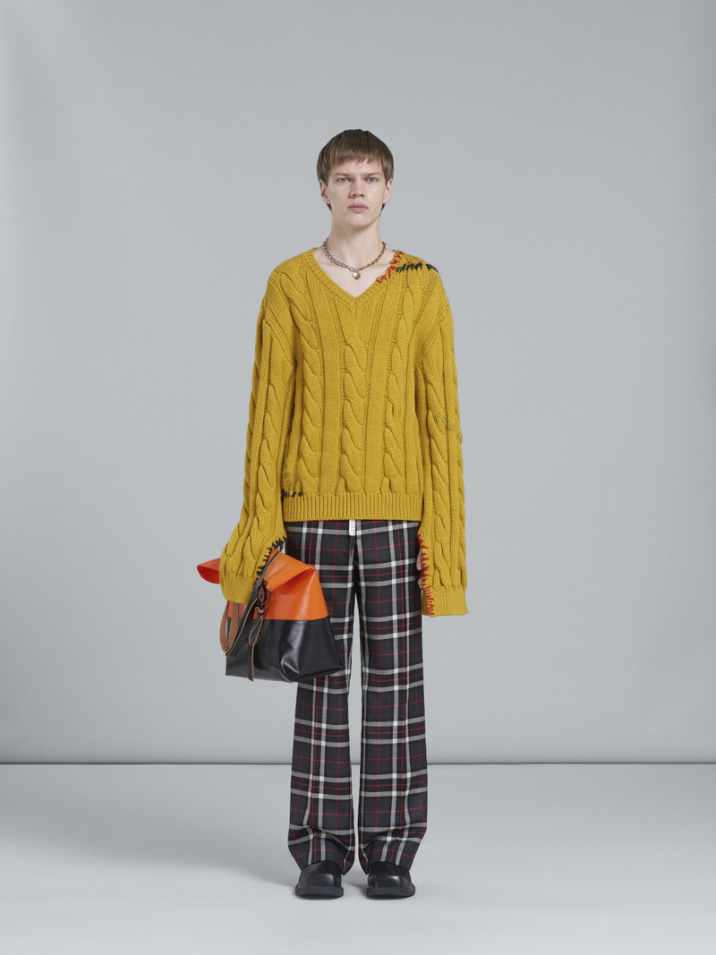 Marni ORANGE AND BLACK TRIBECA SHOPPING BAG outlook
