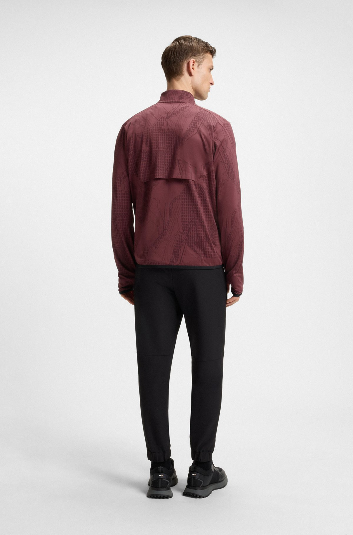 ACTIVE ZIP-NECK SWEATSHIRT IN JACQUARD STRETCH FABRIC - 5