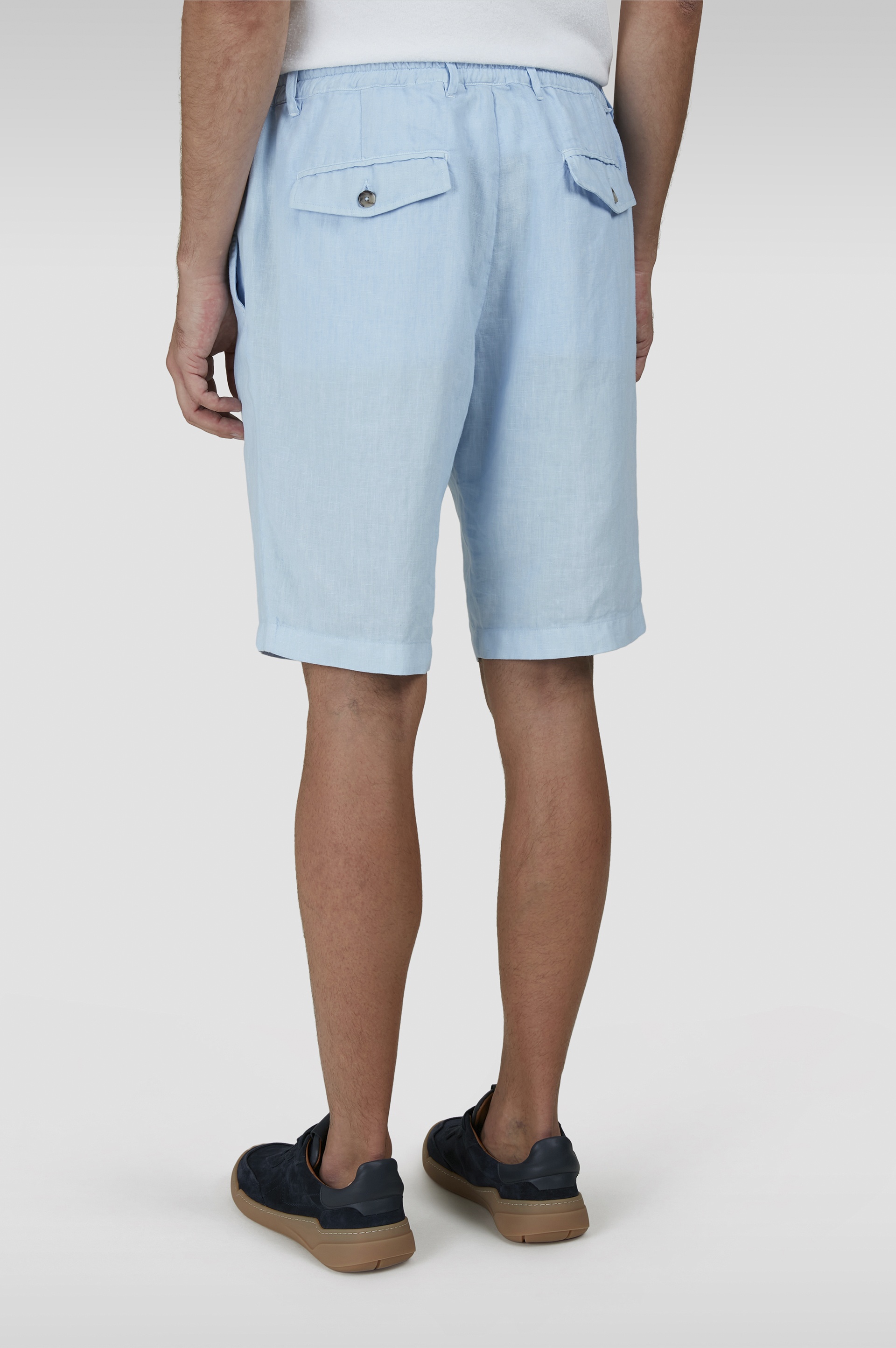 GARMENT-DYED LINEN BERMUDA - 3