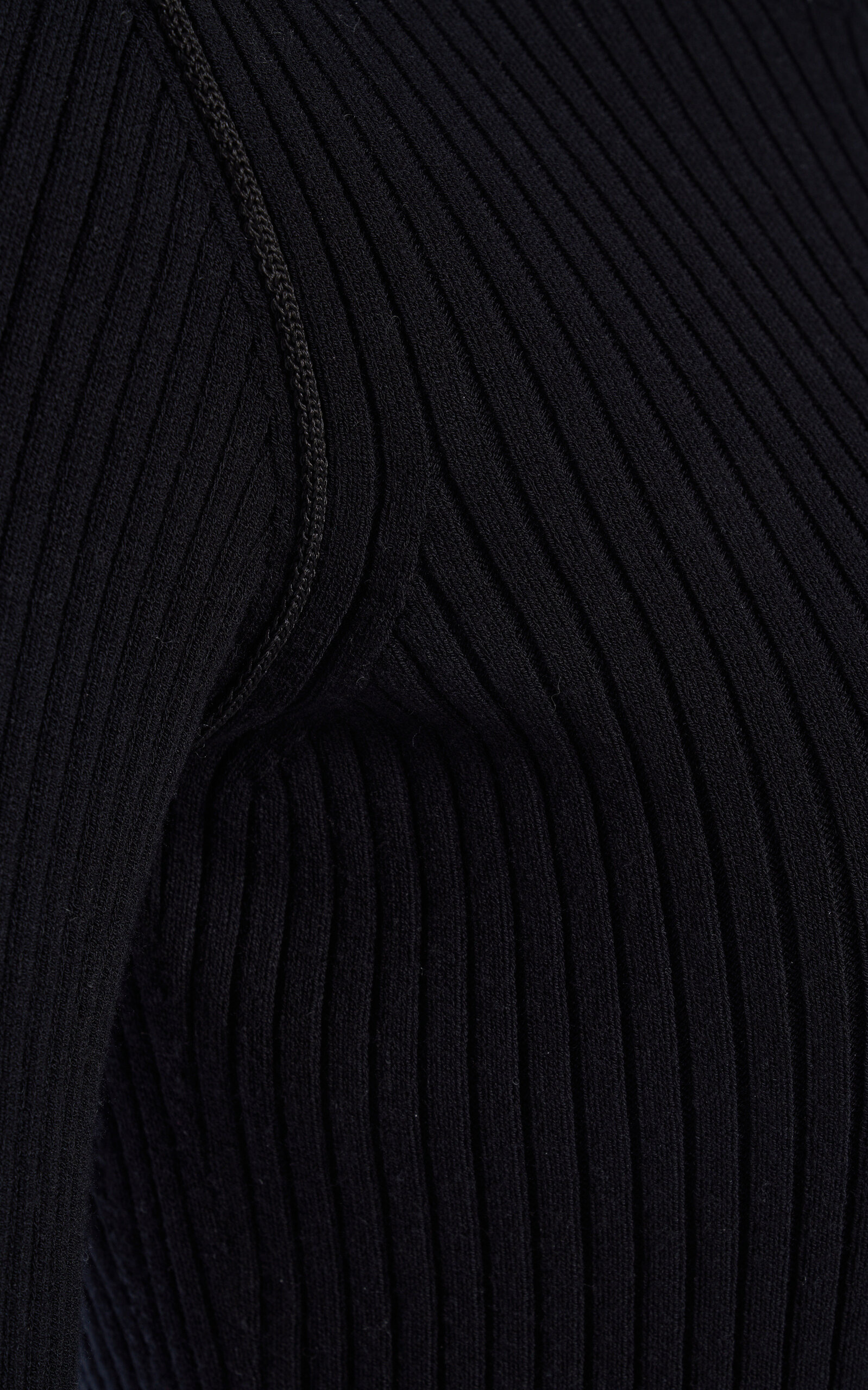 Half-Zip Knit Crepe Midi Dress black - 5