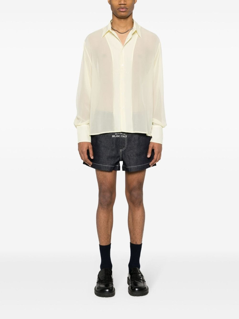 GCDS logo-embroidered georgette shirt outlook