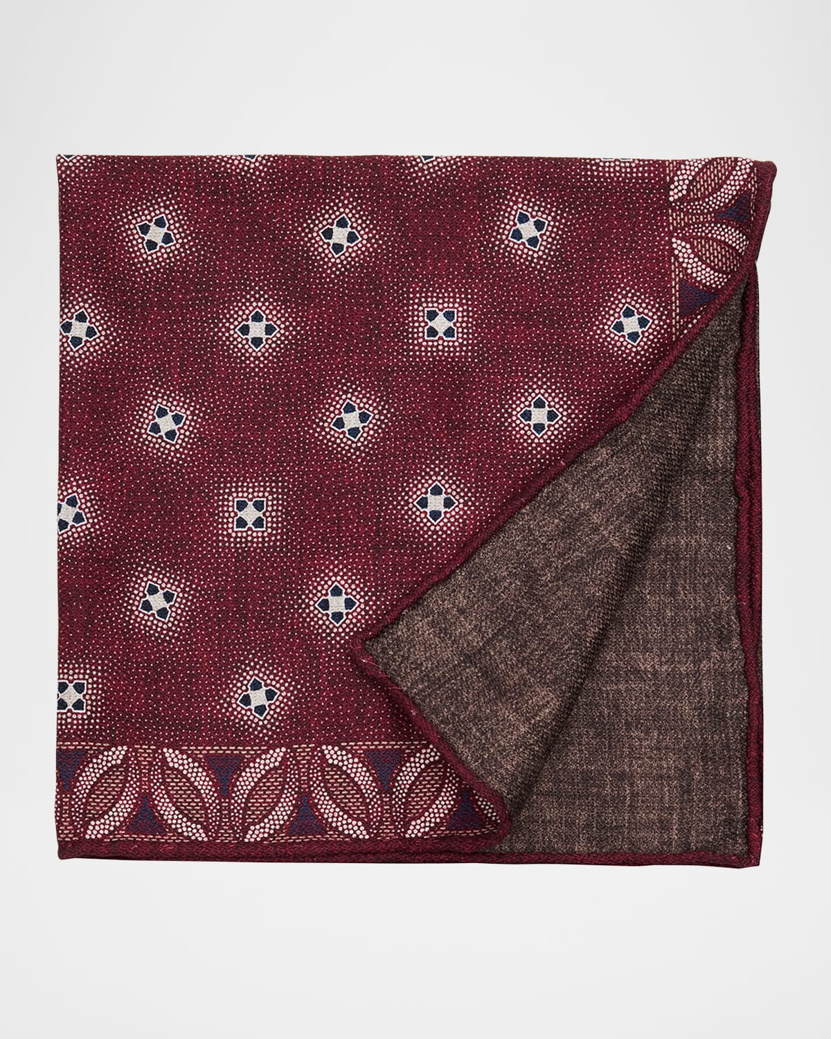 Men's Silk Floral Print Pocket Square - 1