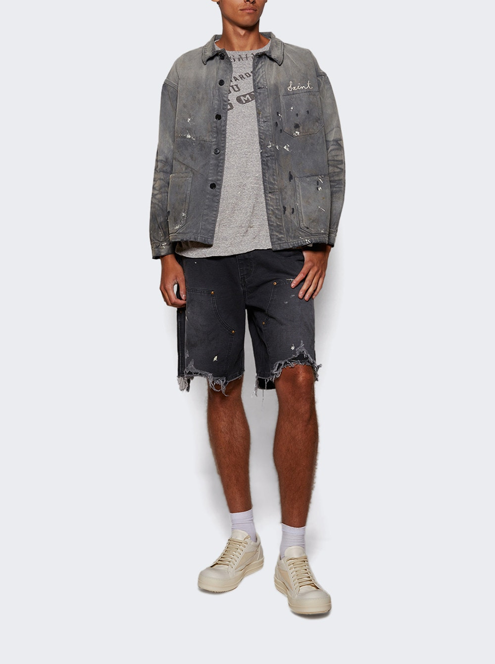 Paint Splatter Overshirt Blue - 5