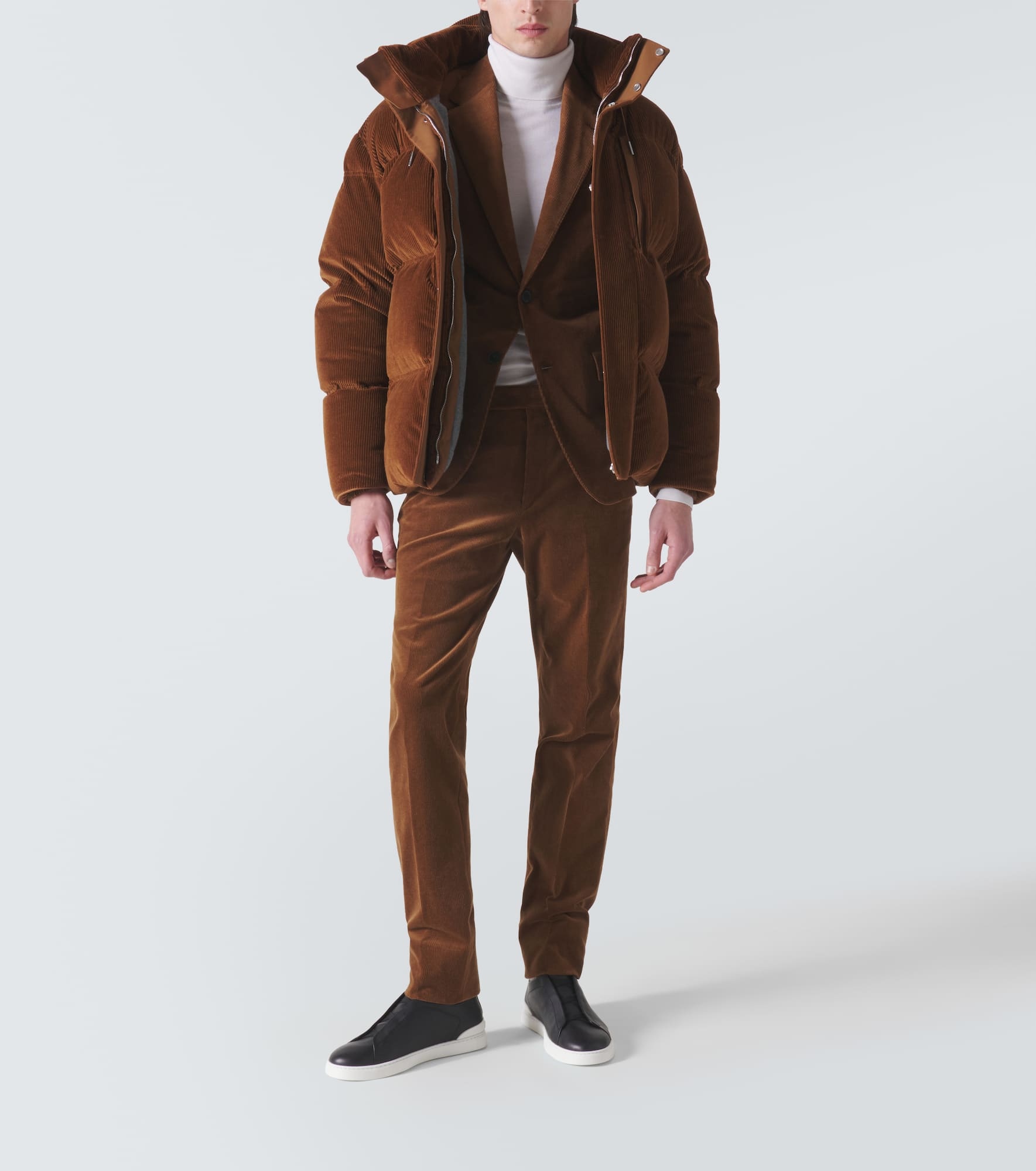 Cotton and cashmere corduroy slim pants - 2