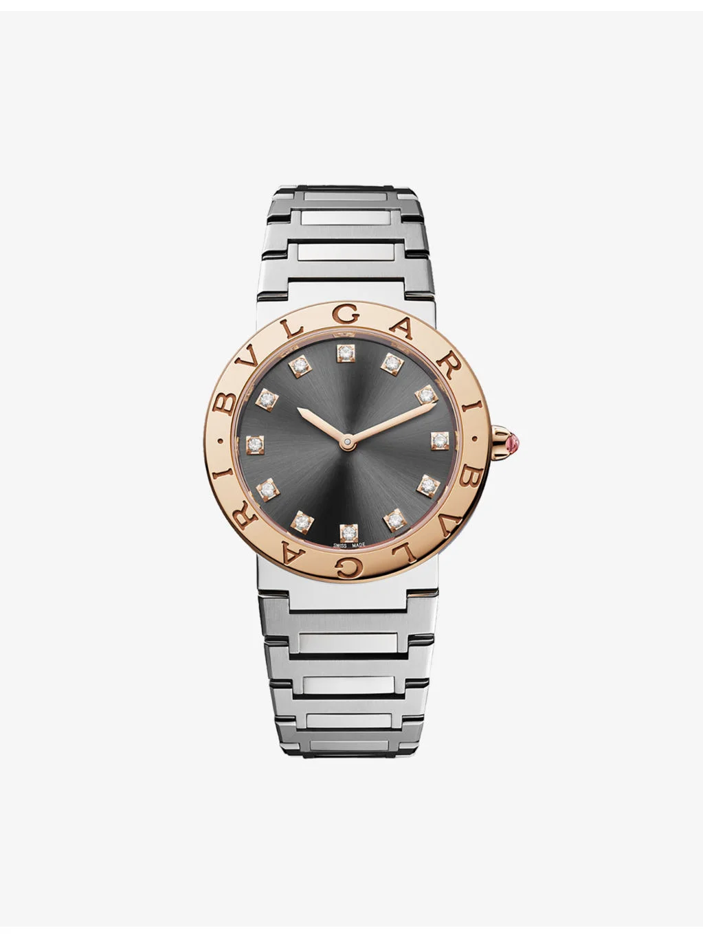 103757 BVLGARI BVLGARI stainless-steel, 18ct rose-gold and diamond quartz watch - 1
