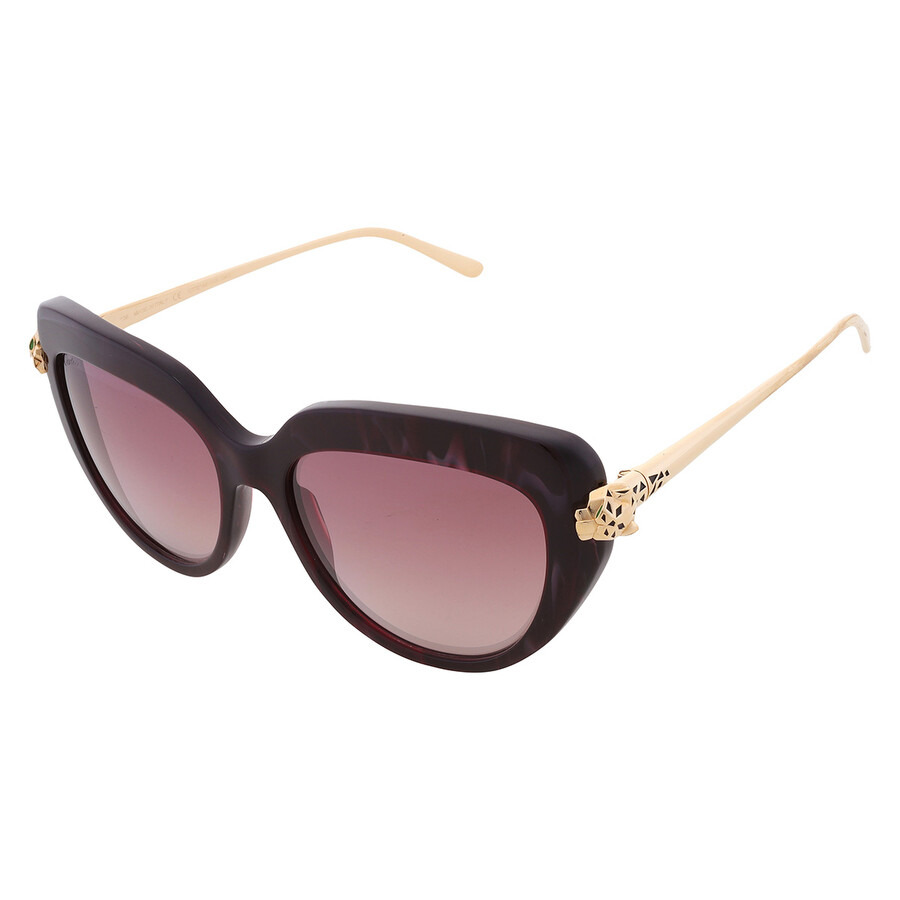 Cartier Panthere de Cartier Violet Cat Eye Ladies Sunglasses CT0214S 003 55 - 3