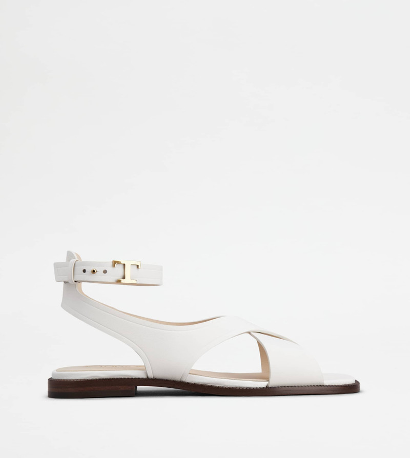 SANDALS IN LEATHER - WHITE 1