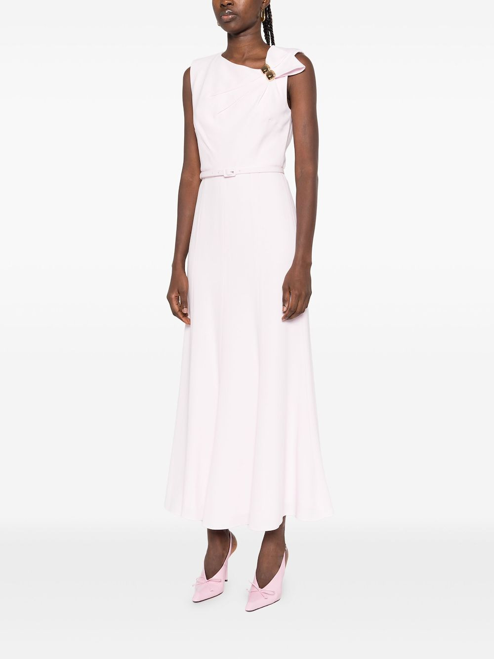 knot-detail belted midi dress - 3