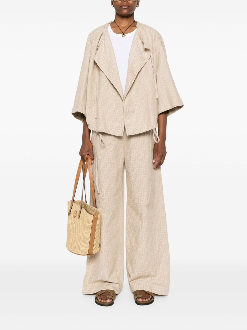 FF-jacquard drawstring jacket - 2