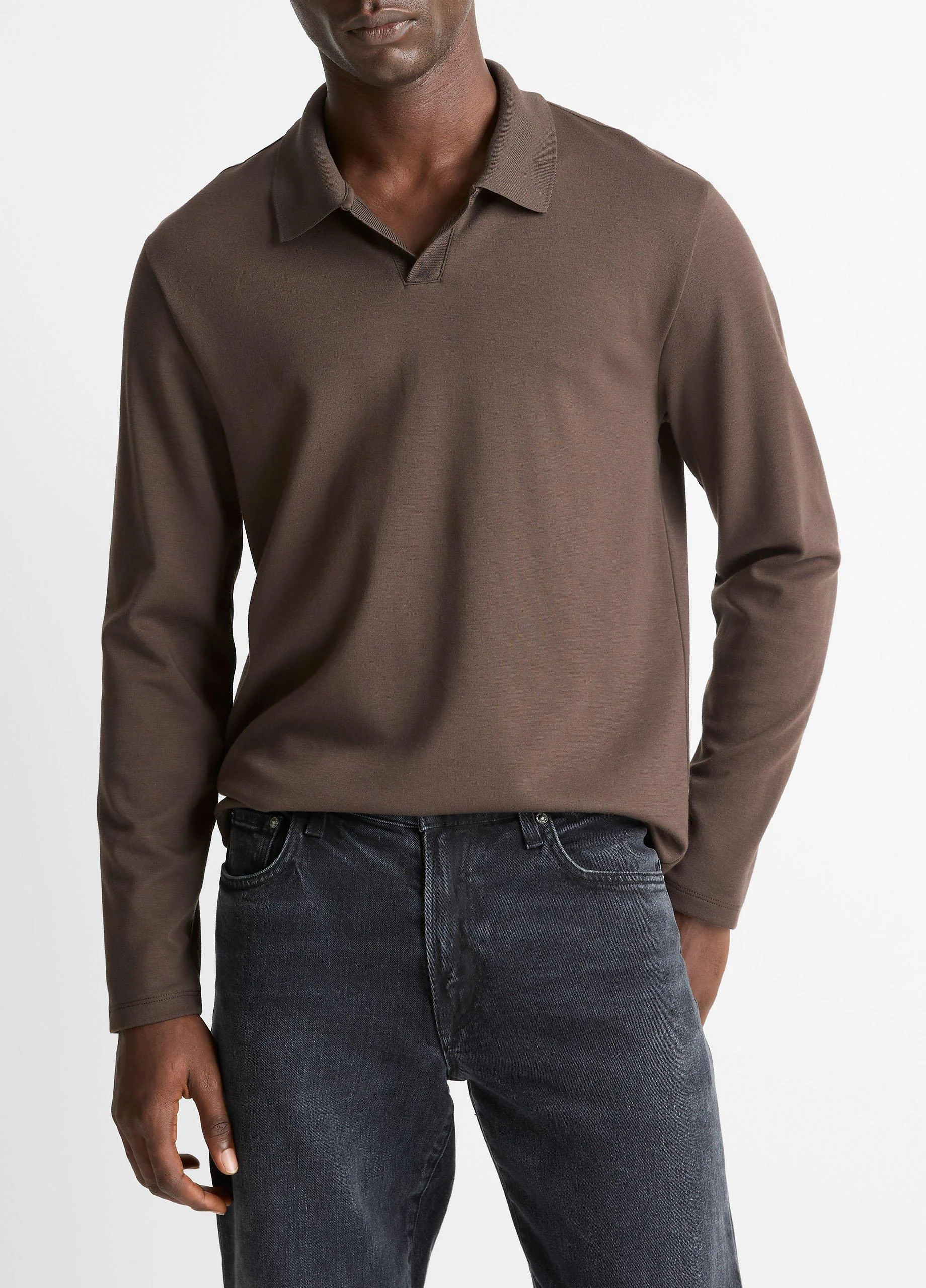 Milano Pima Cotton-Blend Johnny-Collar Shirt - 1
