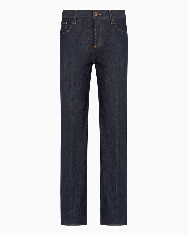 J76 STRAIGHT-FIT DARK BLUE DENIM JEANS 1