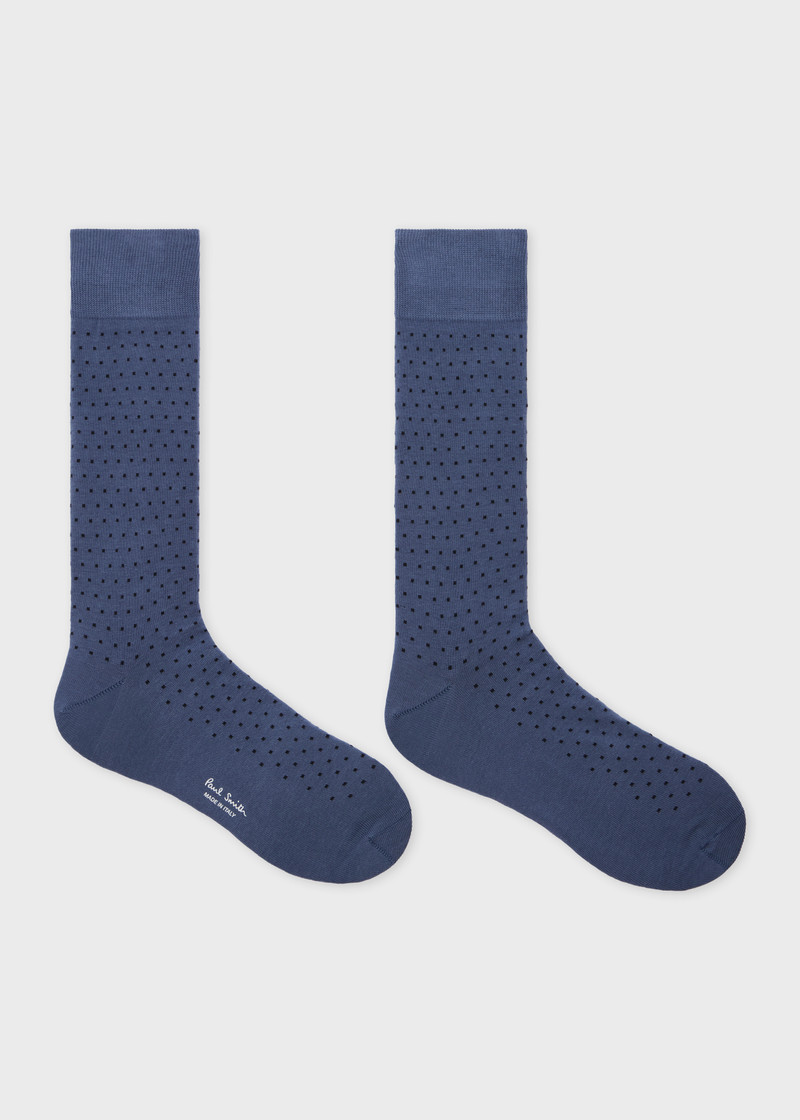 Paul Smith Washed Navy Polka Dot Socks outlook