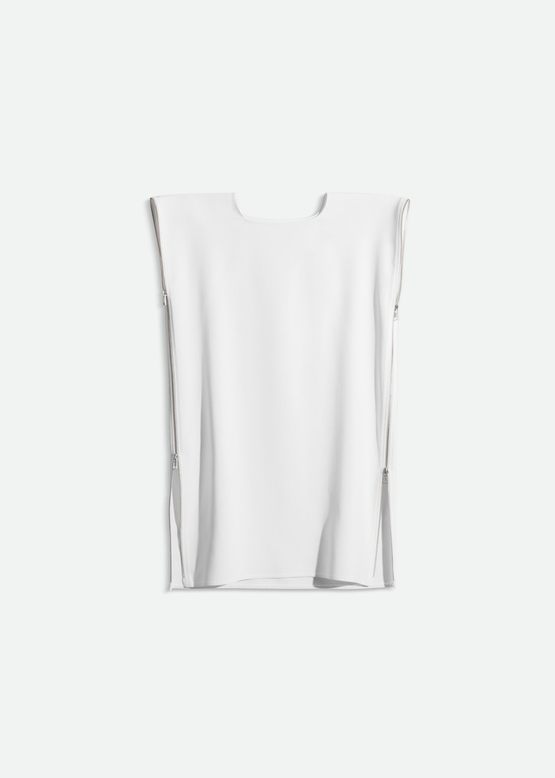 Bevza Zipper Tunic Top - White 5