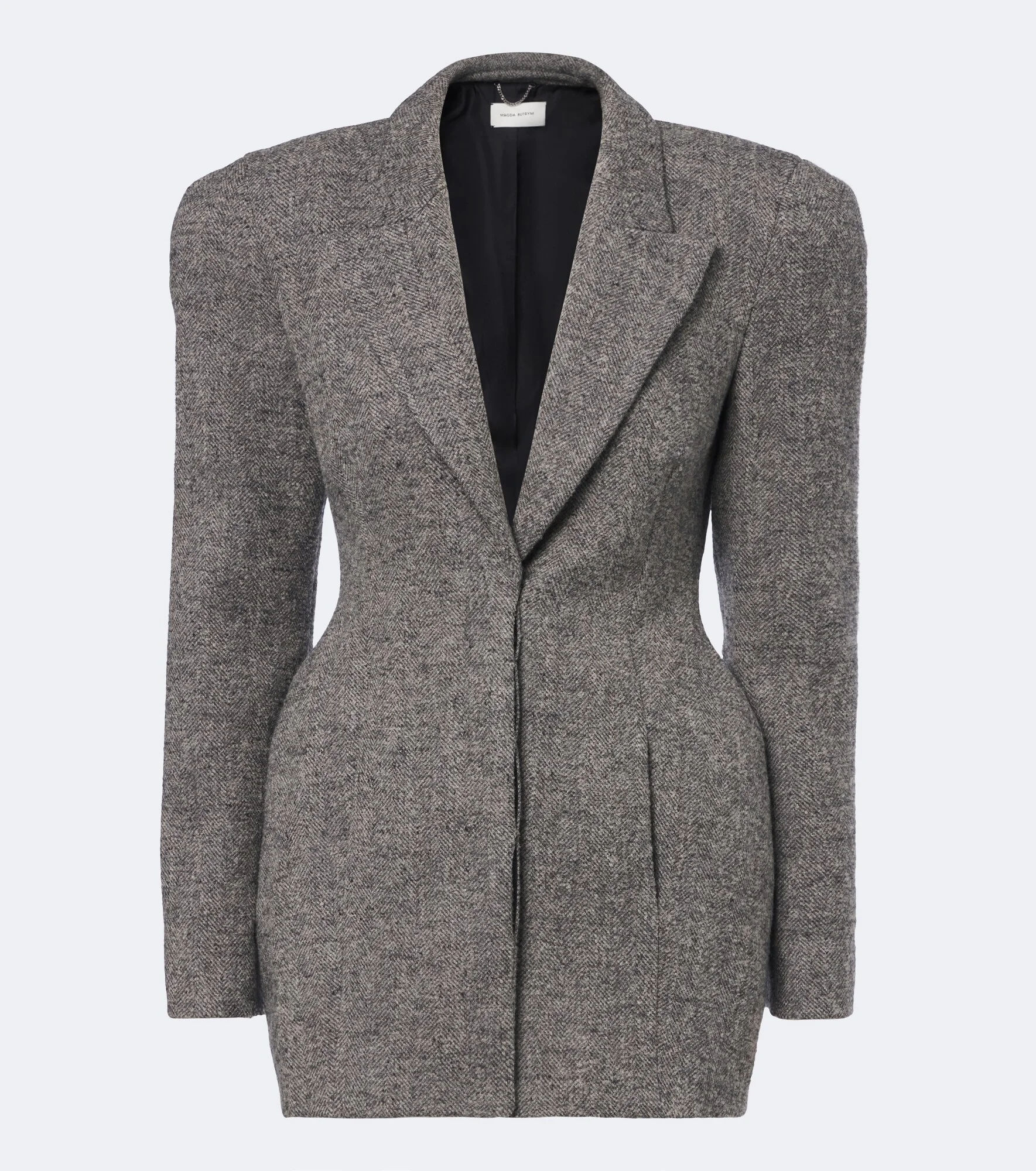 Herringbone wool-blend blazer dress - 1