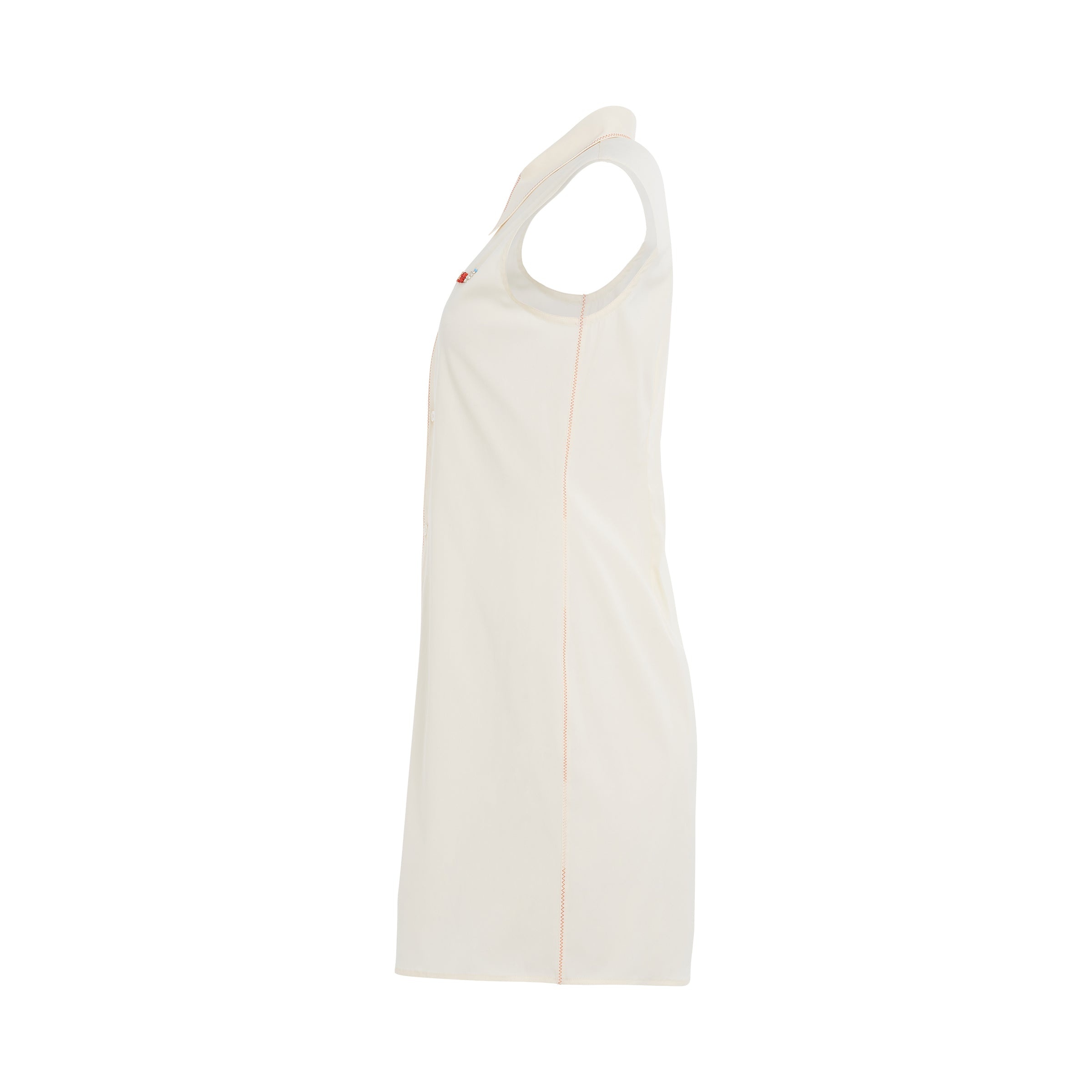Poplin Shirt Dress in Antique White - 3
