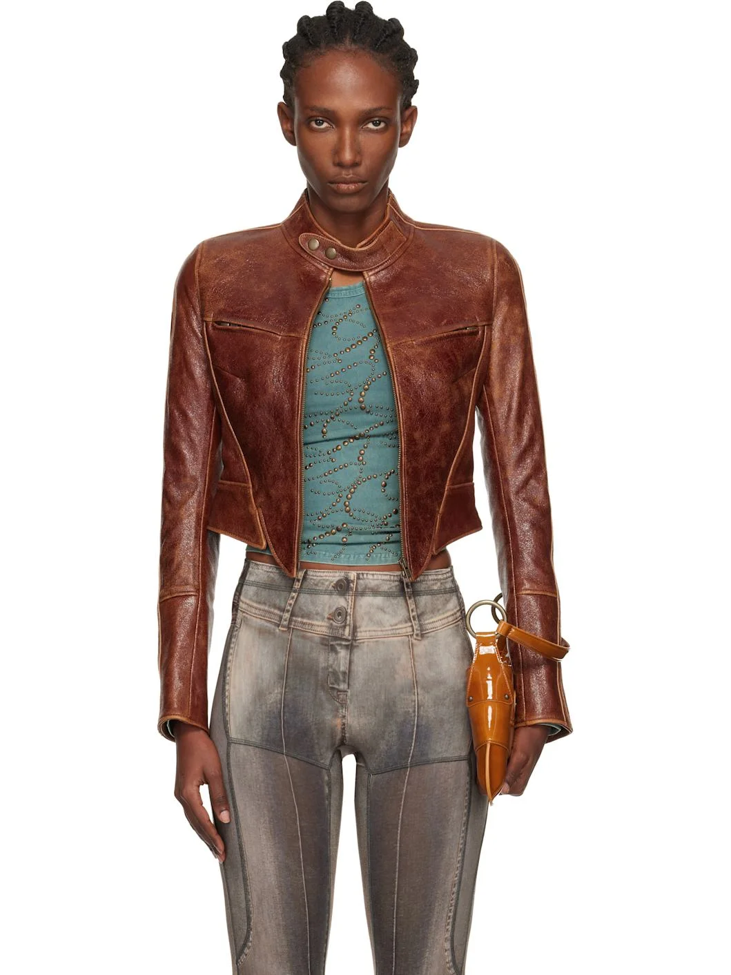 Brown Claw Leather Jacket - 1