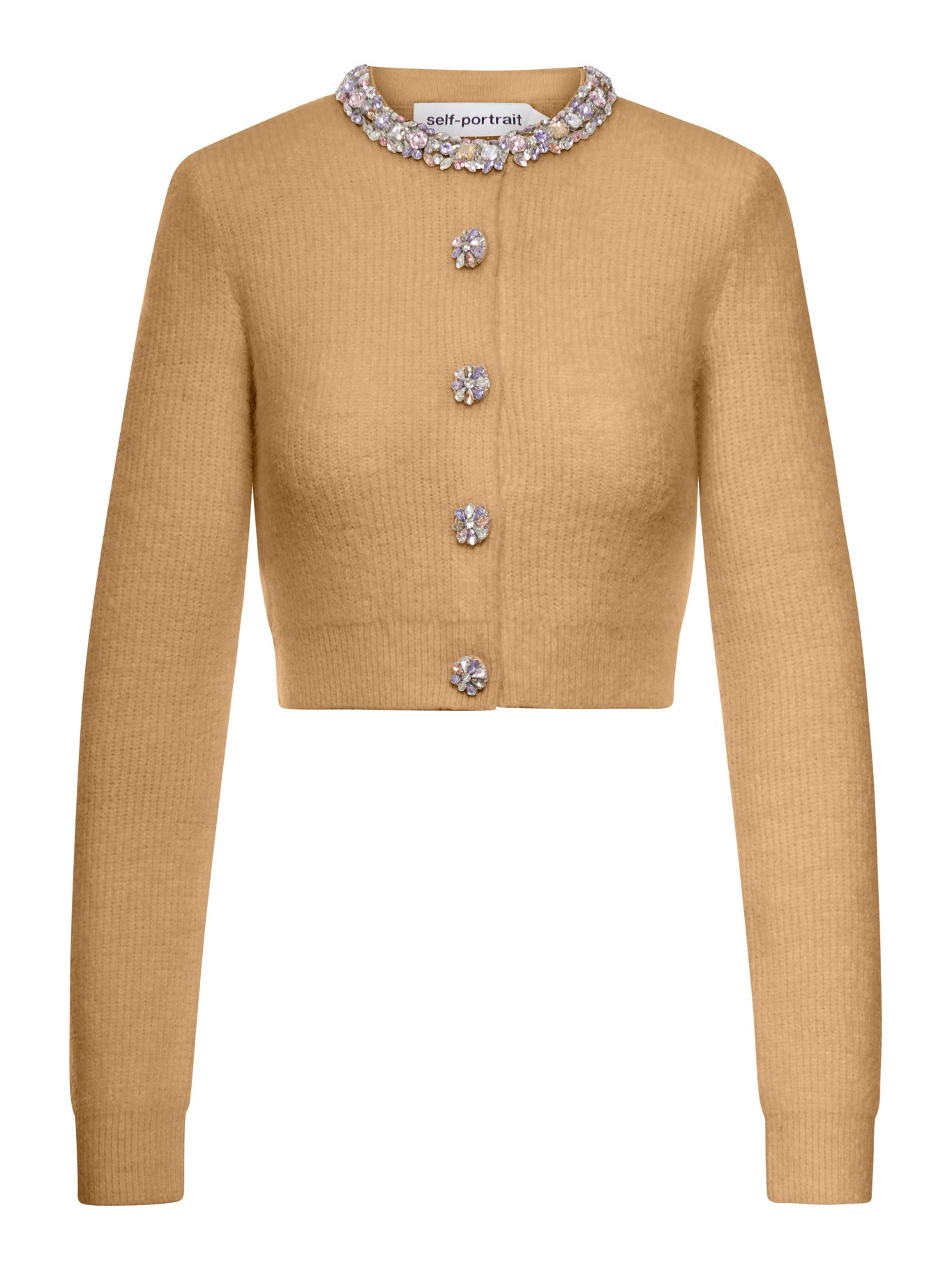 ALPACA CARDIGAN WITH JEWEL DECORATIONS - 2