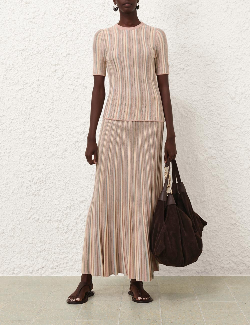 ILLUMINATE MOULINE MAXI SKIRT - 2