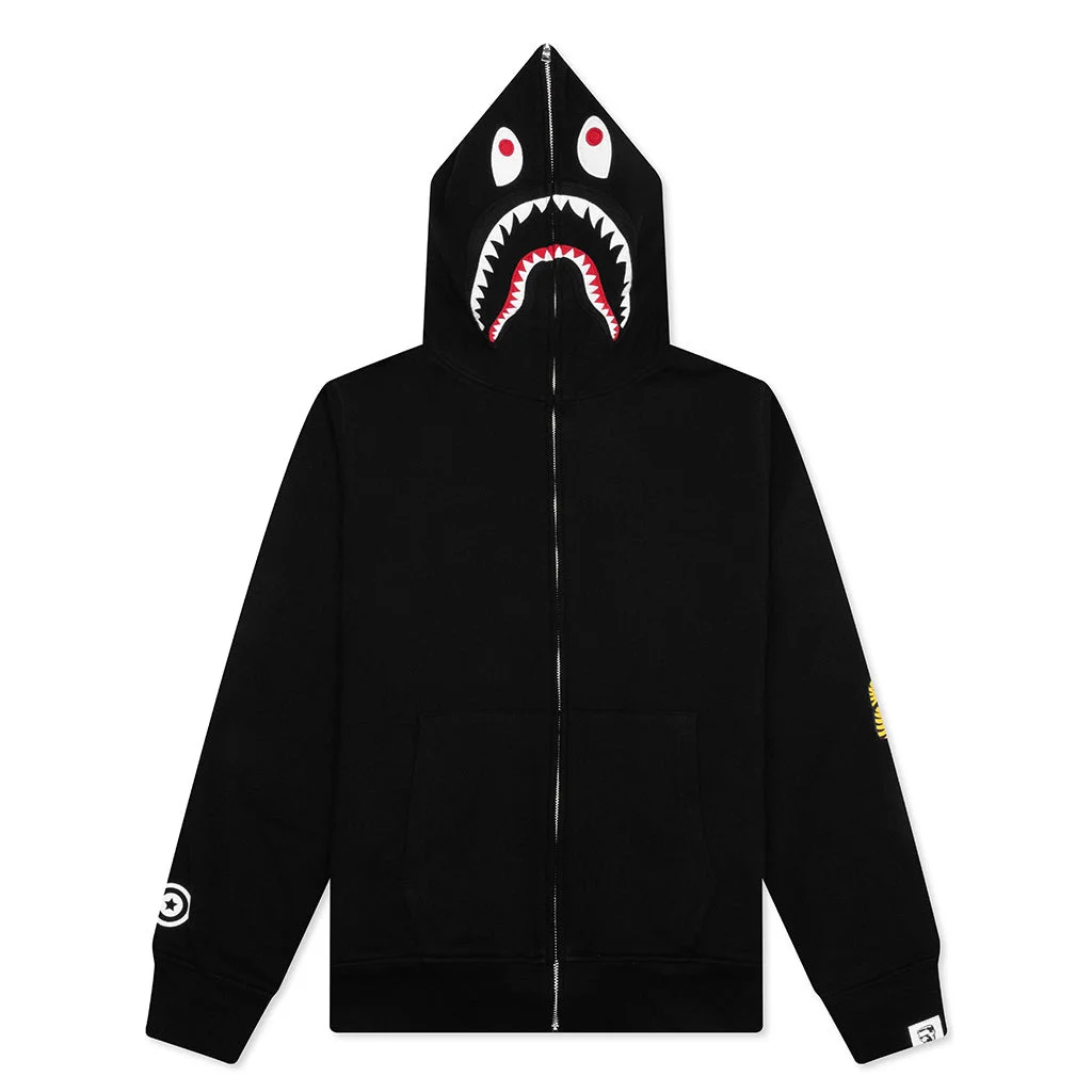 2ND SHARK FULL ZIP HOODIE - BLACK - 1