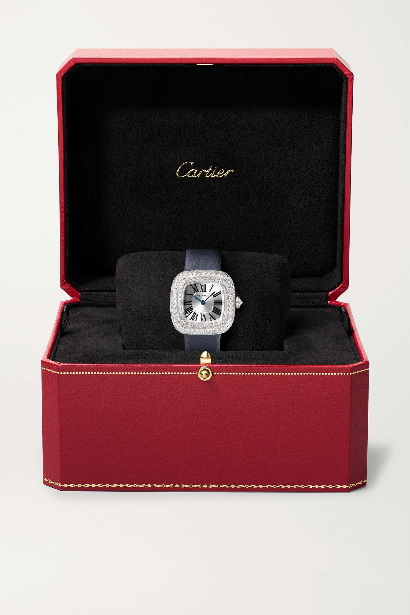 Coussin de Cartier medium 31mm 18-karat rose gold, leather and diamond watch - 7