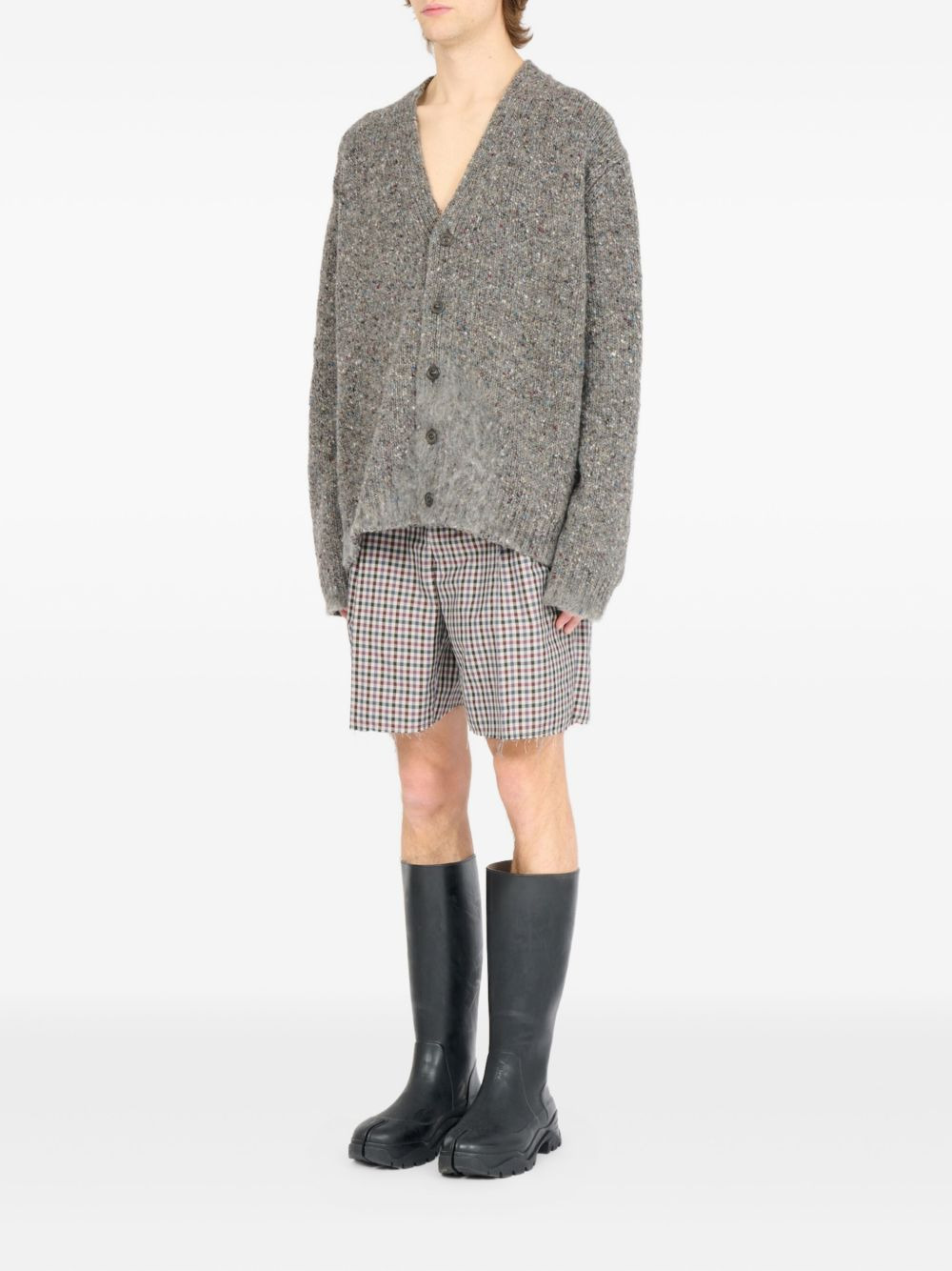 textured button-up cardigan - 7