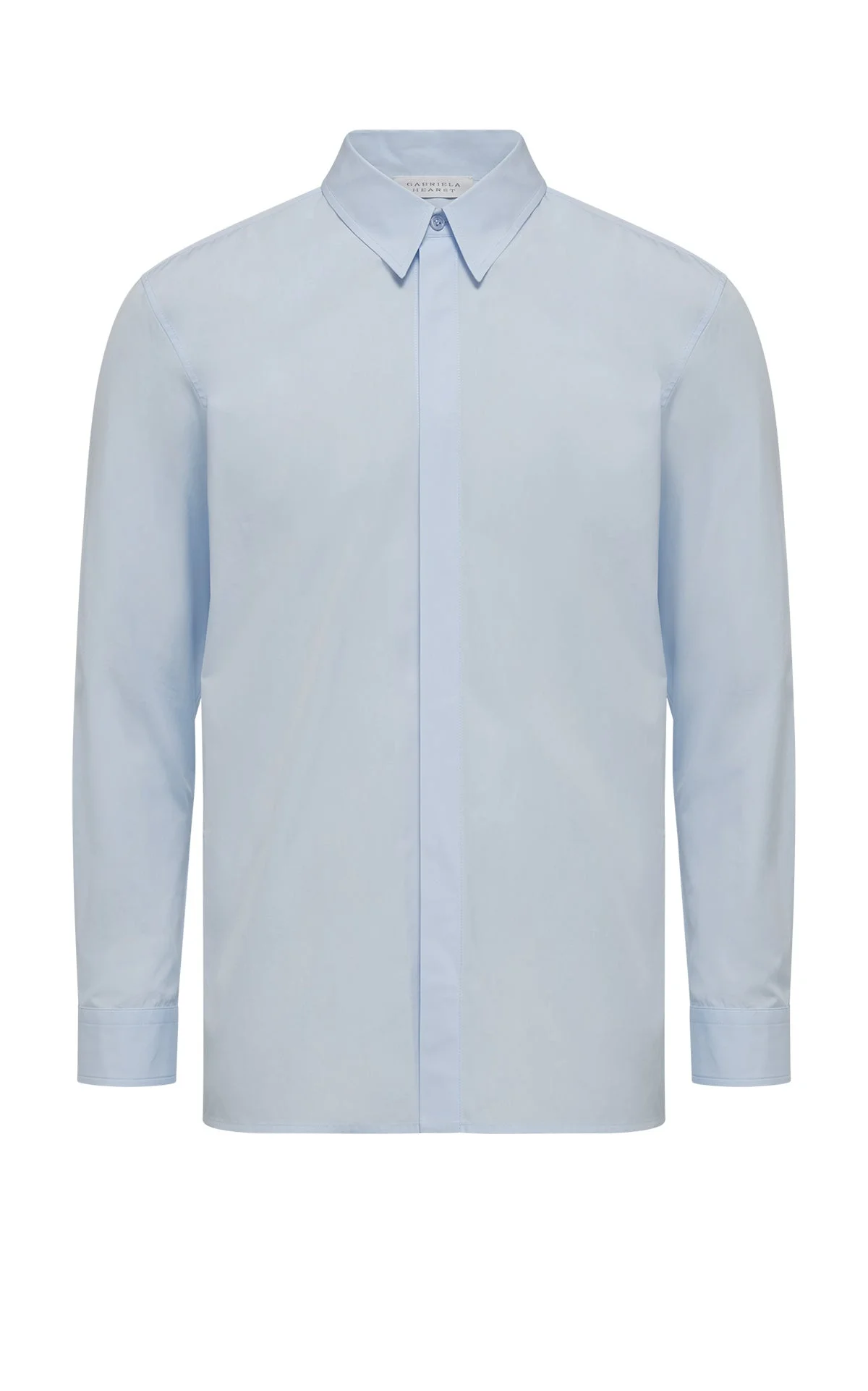 Nicolas Shirt in Light Blue Sea Island Cotton Poplin - 1