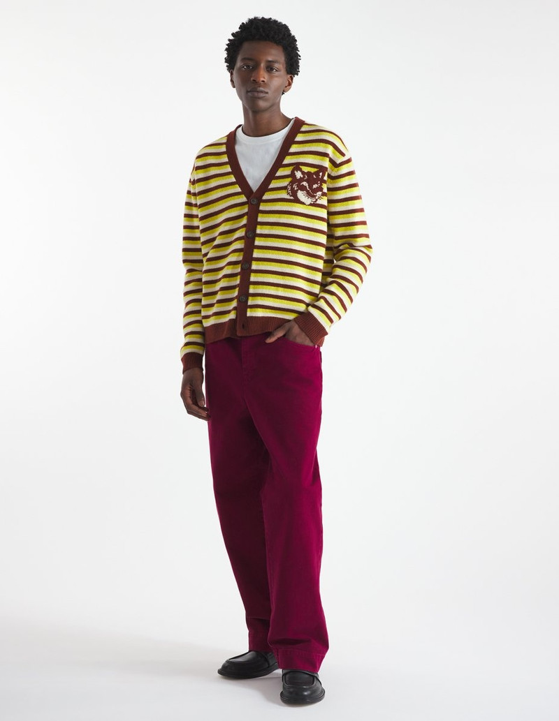Maison Kitsuné FOX HEAD INTARSIA STRIPED COMFORT CARDIGAN outlook