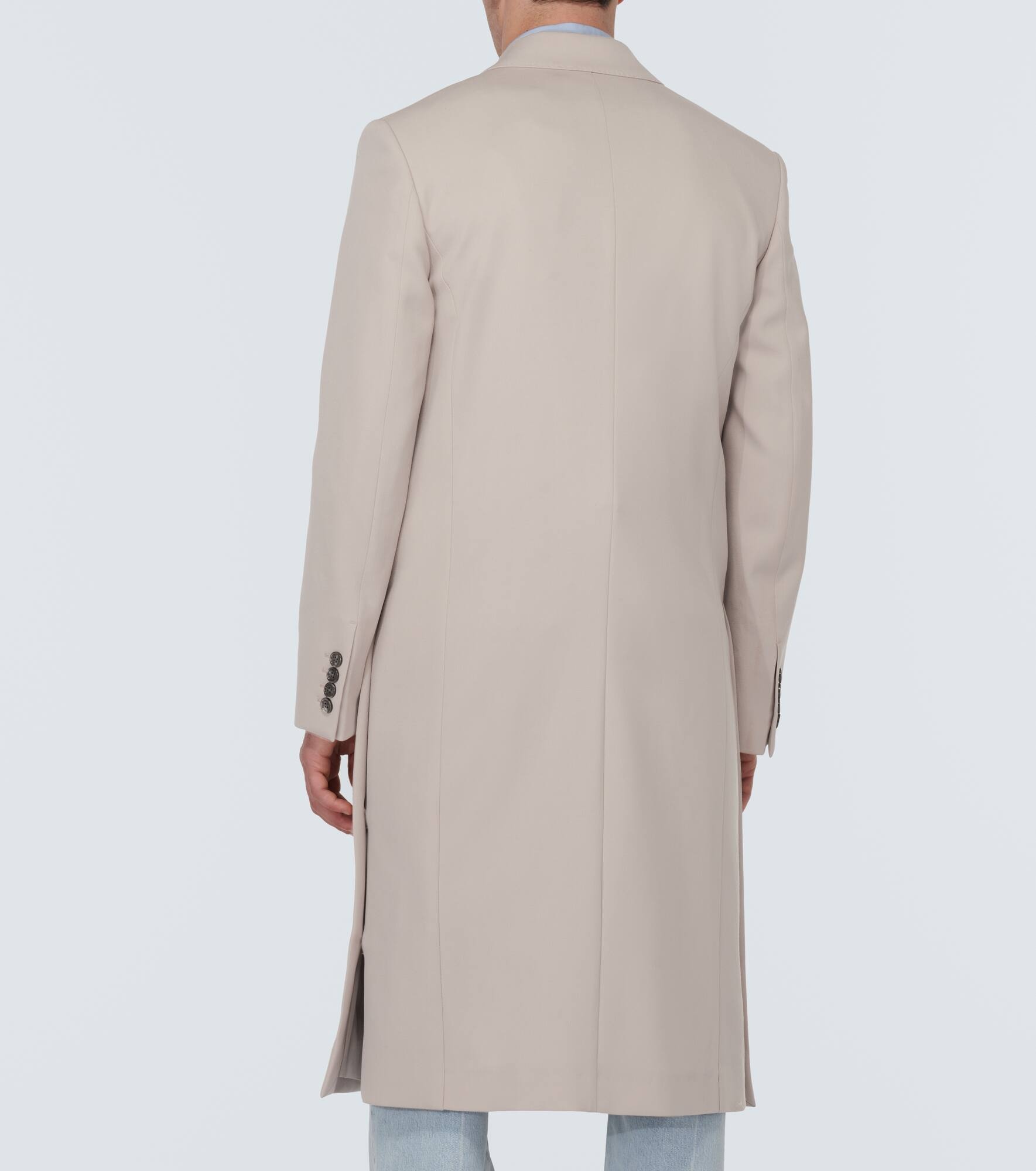 Virgin wool gabardine coat - 4