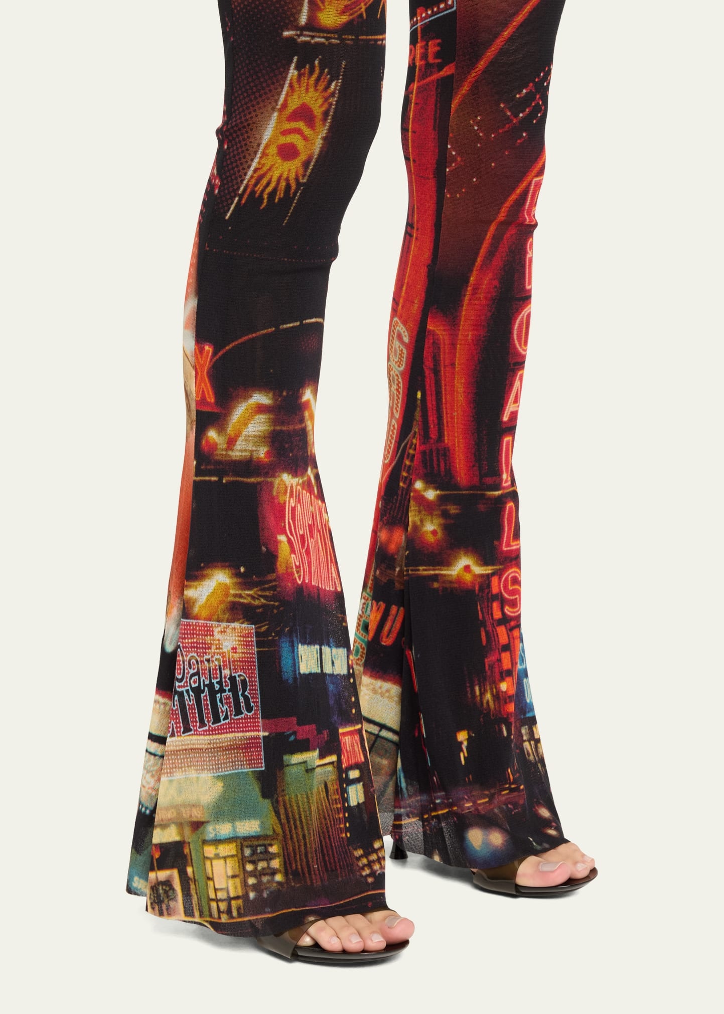 Pigalle Printed Mesh Flare Trousers - 5