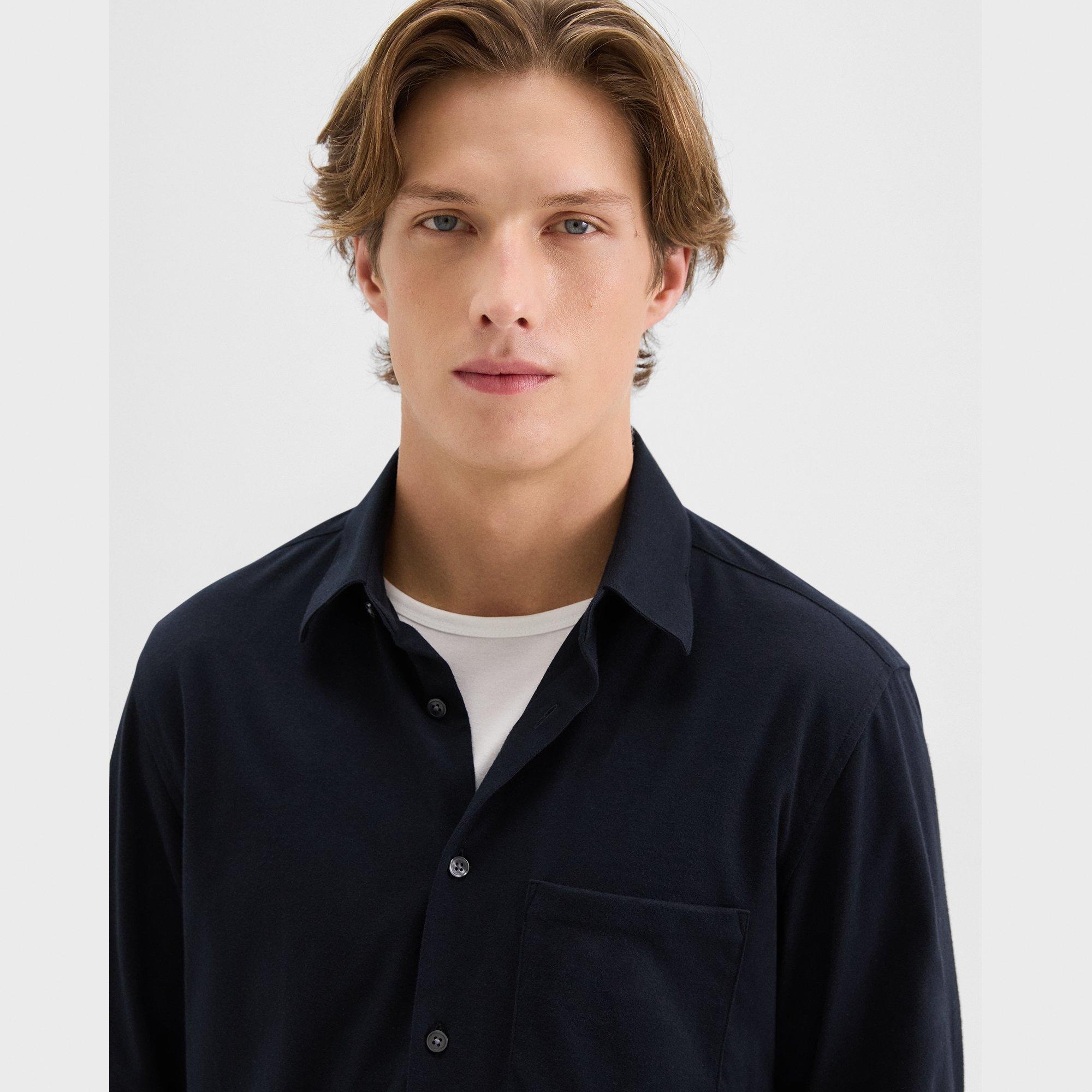 Irving Pocket Shirt in Brushed Structure Knit - 5