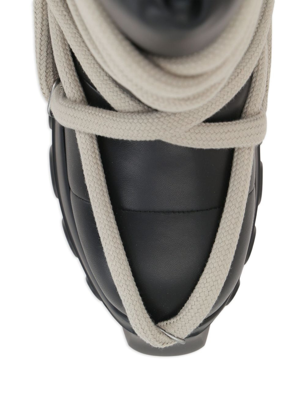 padded leather lace-up boots - 4