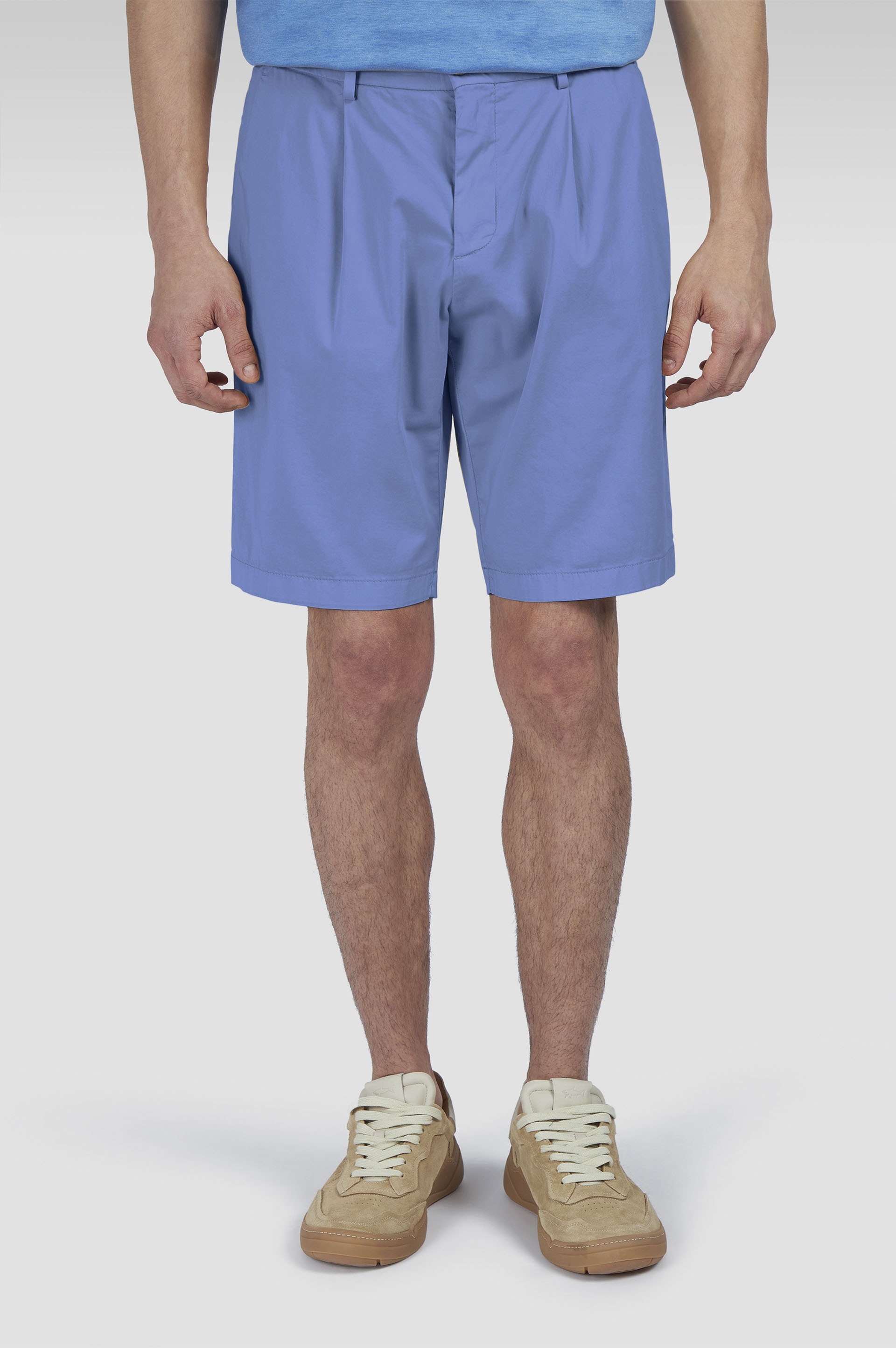 CHINO SILK STRETCH COTTON AND SILK BERMUDA SHORTS - 6