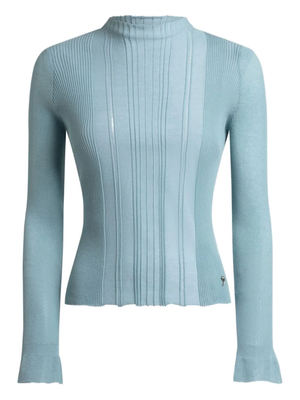 raised-collar jacquard sweater - 1